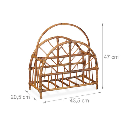 Zeitungsständer aus Rattan – 2 Fächer, natürlicher Charme