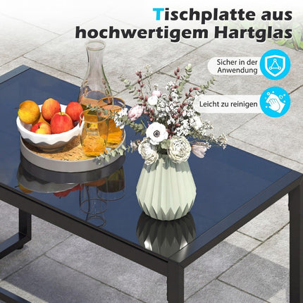 Rattan-Gartenmöbel-Set mit Kissen – Beige