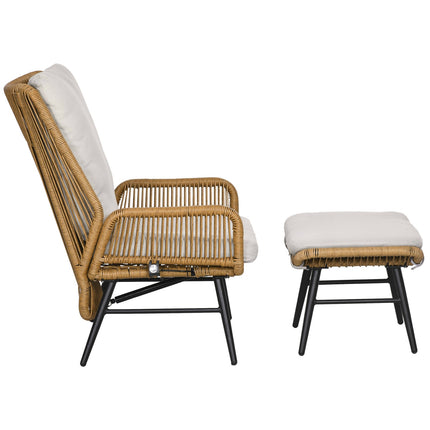 Adjustable Rattan Relax Chair with cushion - outdoor use