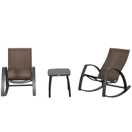Rattan-Schaukelstuhl-Set, UV-beständig für Terrassen und Gärten
