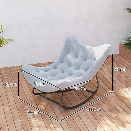 Rattan-Schaukelbank für den Garten mit Stahlrahmen und Kissen