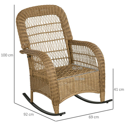 Rattanschaukelstuhl mit Kissen, gelb, waschbare Bezüge