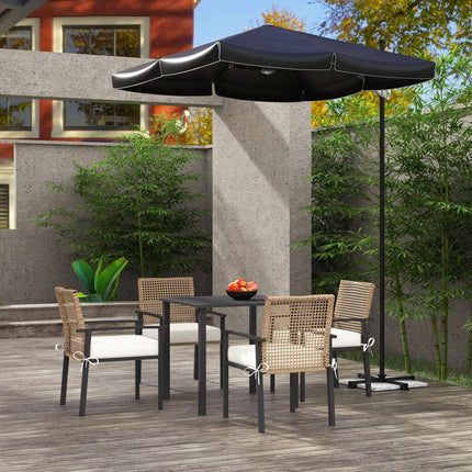 Gartenmöbel aus Rattan, 5-teilig, mit Kissen