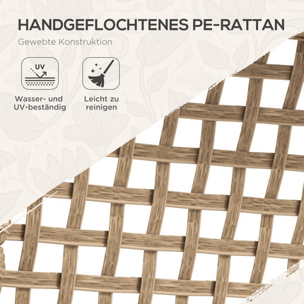 Gartenmöbel aus Rattan, 5-teilig, mit Kissen