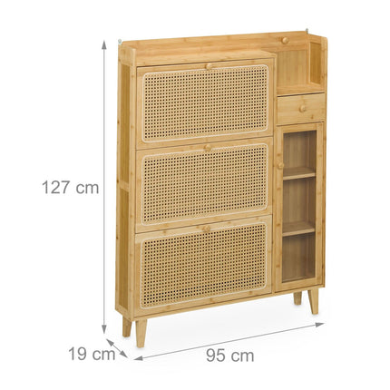 Rattan-Schuhschrank mit Stauraum, platzsparendes Design
