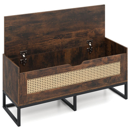 Sitzbank aus Rattan mit Polsterung, 100 cm