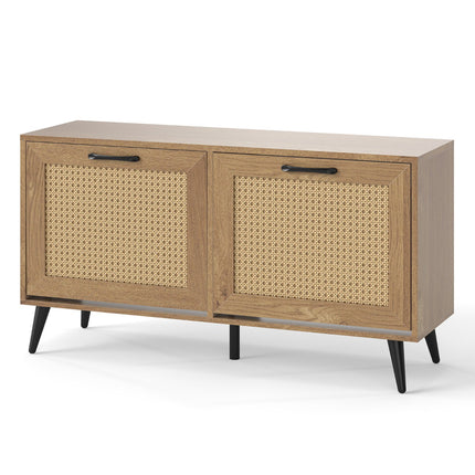 Schuhschrank aus Rattan – 2 Klappfächer, 101,6 cm