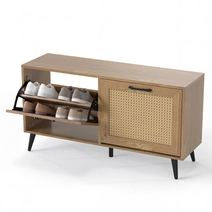 Schuhschrank aus Rattan – 2 Klappfächer, 101,6 cm