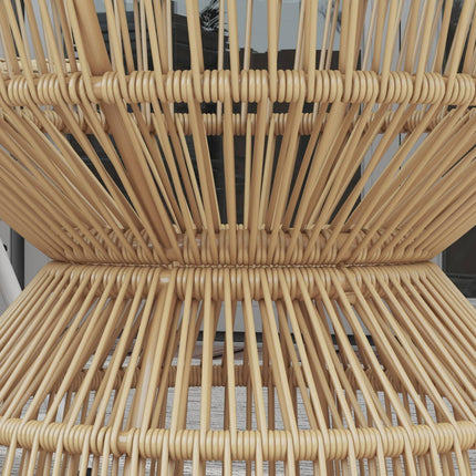 Rattan-Beistelltisch mit gehärtetem Glas, Ø60 cm