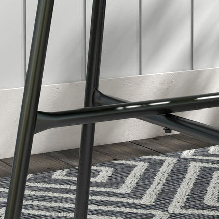 Runder Rattan-Couchtisch - Glasplatte, 50x50x50cm, schwarz/grau