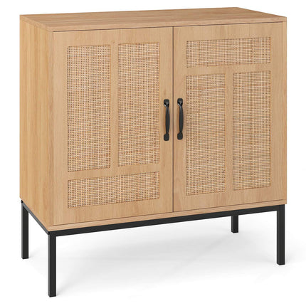 Rattan Sideboard with Adjustable Shelf & 2 Doors, Natural