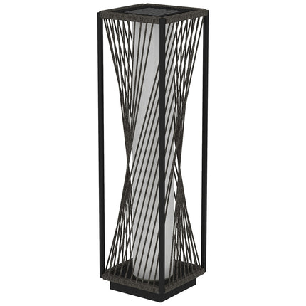Rattan-Solar-Stehlampe, Boho-Stil mit Lichtsensor, wasserdicht