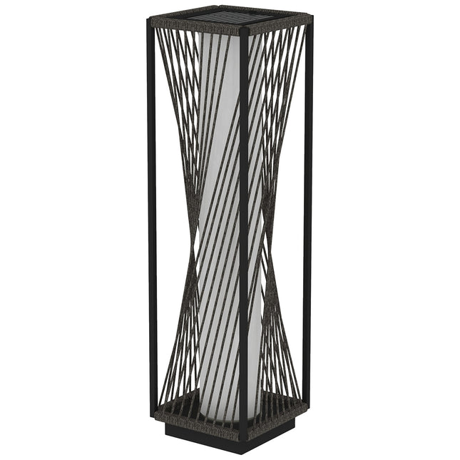Rattan-Solar-Stehlampe, Boho-Stil mit Lichtsensor, wasserdicht
