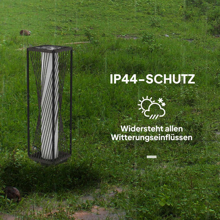 Rattan-Solar-Stehlampe, Boho-Stil mit Lichtsensor, wasserdicht