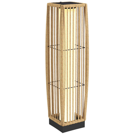 Rattan Solar Lamp, Outdoor, IP44, Auto On/Off, 68cm