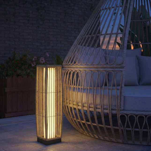 Rattan-Solarleuchte, für außen, IP44, automatisches Ein-/Ausschalten, 68cm