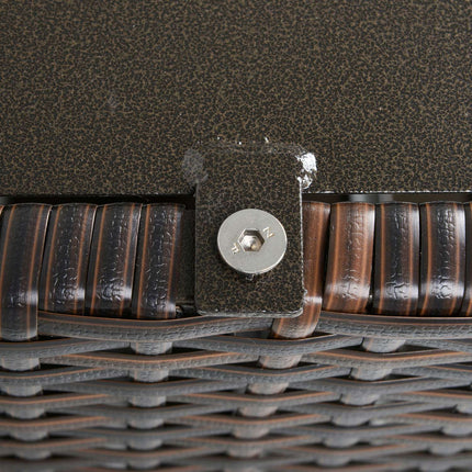 Terrassentisch aus Rattan mit Schirmloch - Braun, 55,5 cm