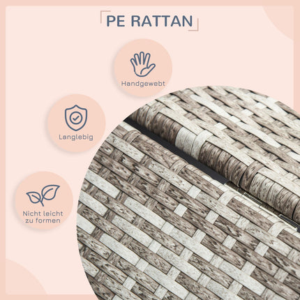 Outdoor rattan dog house with Cushion - Grey, 69 x 98 x 70 cm