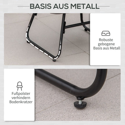 Chaise de relaxation en rotin avec repose-pieds chaise de jardin chaise d'extérieur en rotin avec coussins, acier et polyester, gris 69x76x70 cm pour jardin et terrasse |