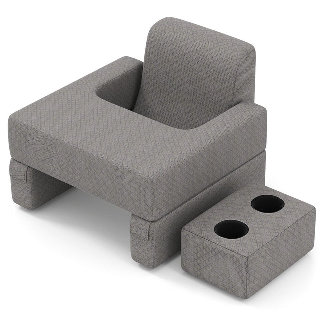 Lesekissen mit Getränkehalter – Ergonomische Rückenlehne, Grau