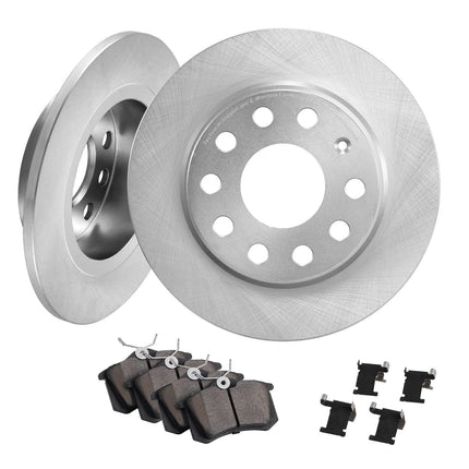 Rear Brake Kit, 253mm Rotors, Ceramic Pads Set