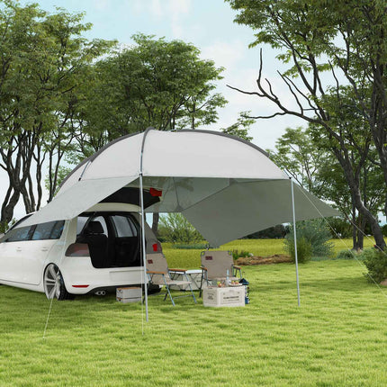 Portable Car Rear Tent - Waterproof With Steel Frame, Sun Shade, 3x2.6x2.3-2.6M