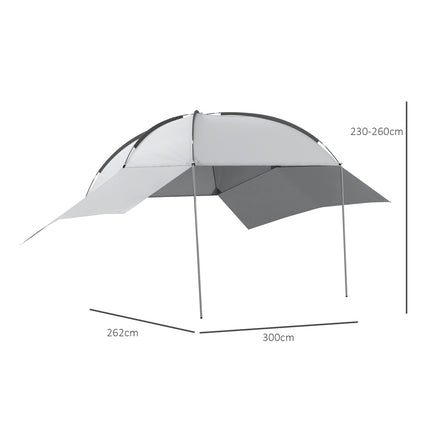 Portable Car Rear Tent - Waterproof With Steel Frame, Sun Shade, 3x2.6x2.3-2.6M