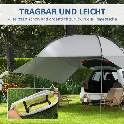 Portable Car Rear Tent - Waterproof With Steel Frame, Sun Shade, 3x2.6x2.3-2.6M