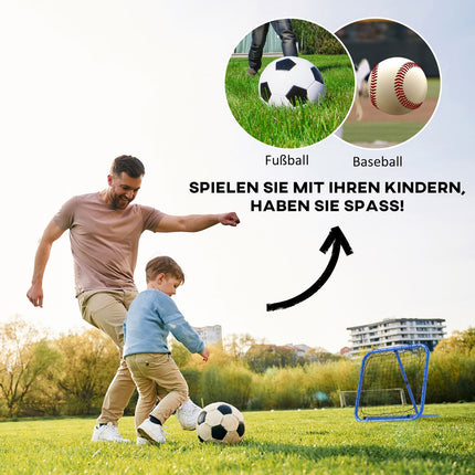 Verstellbarer Fußball-Rebounder aus Metall 63 x 63 cm, blau