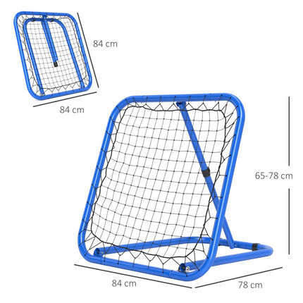 Verstellbarer Fußball-Rebounder aus Metall 63 x 63 cm, blau