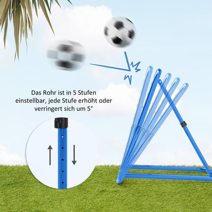 Verstellbarer Fußball-Rebounder aus Metall 63 x 63 cm, blau