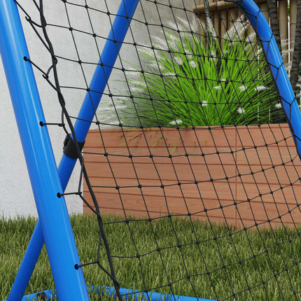 Verstellbarer Fußball-Rebounder aus Metall 63 x 63 cm, blau