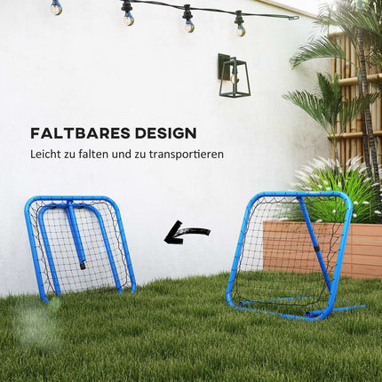 Verstellbarer Fußball-Rebounder aus Metall 63 x 63 cm, blau