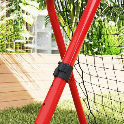 Zusammenklappbarer Fußball-Rebounder – rot, Metall, 63 x 63 cm