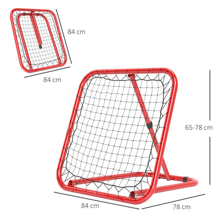 Zusammenklappbarer Fußball-Rebounder – rot, Metall, 63 x 63 cm