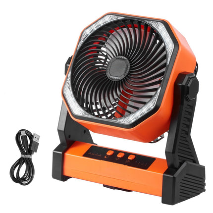 Rechargeable 8-Inch Desk Fan with LED Lantern, 20000mAh