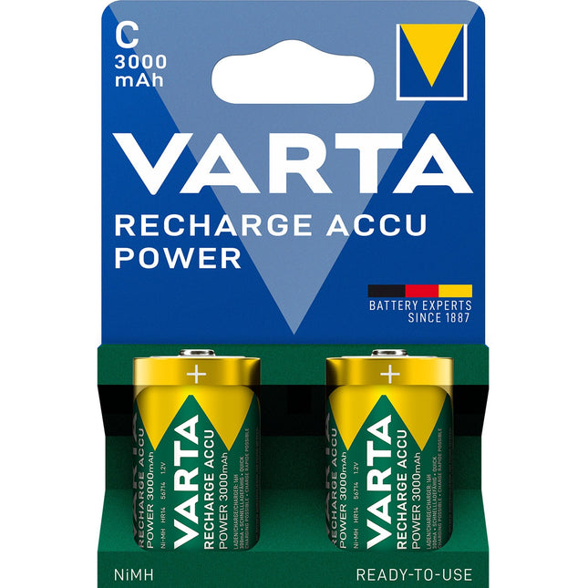 Wiederaufladbare C-Batterien, 3000 mAh, 2er-Pack