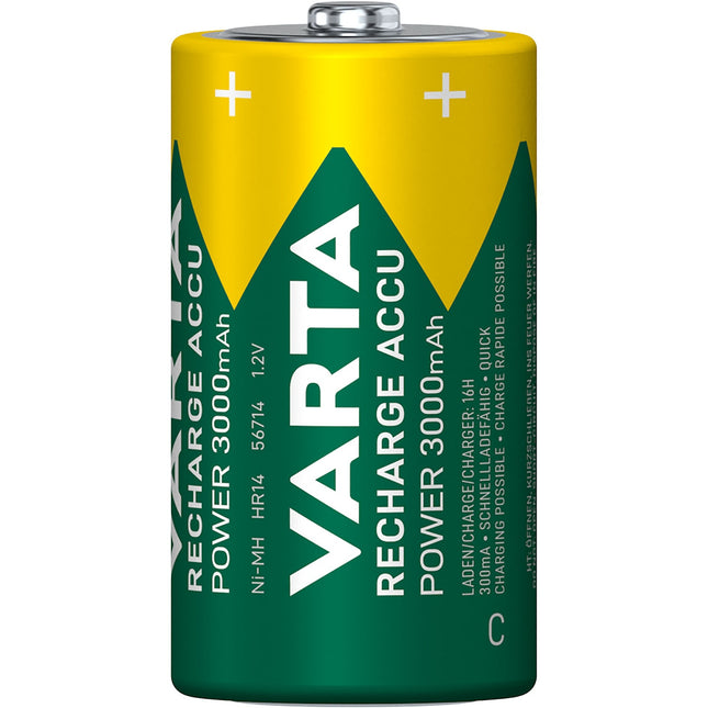 Wiederaufladbare C-Batterien, 3000 mAh, 2er-Pack