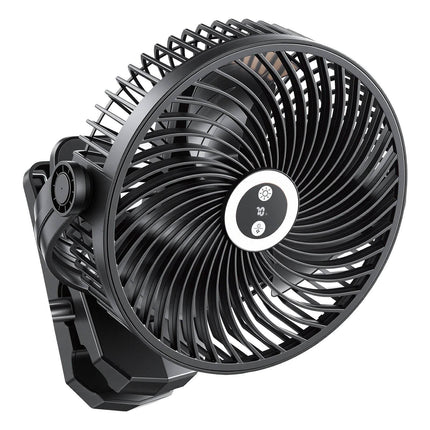 Rechargeable Clip-On Fan with LED Light, 4 Speeds