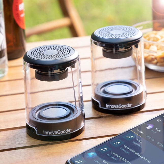 Wiederaufladbare magnetische kabellose Lautsprecher Waveker InnovaGoods Packung mit 2 Einheiten