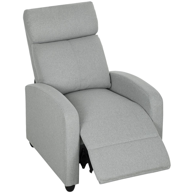 Relaxliege, verstellbar 135°, Leinen-Polyester, Hellgrau