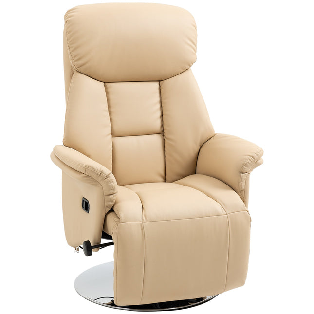 Relaxliegesessel, Kunstleder, 360° drehbar, Beige
