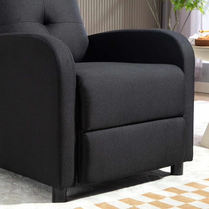 Relaxliegesessel, Leinenoptik-Stoff, Schwarz, verstellbar bis 155º
