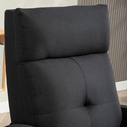 Relaxliegesessel, Leinenoptik-Stoff, Schwarz, verstellbar bis 155º