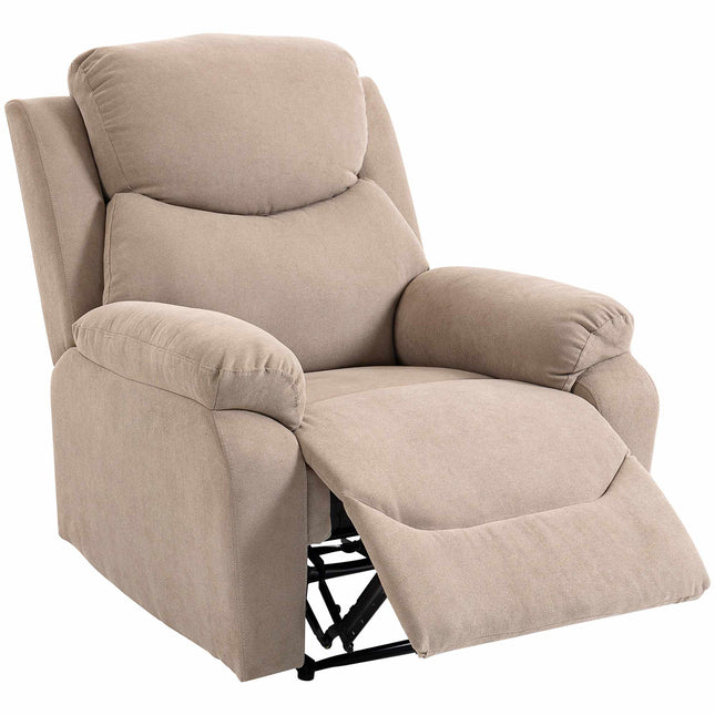 Relaxliegesessel, Manuelle Verstellung, Leinenoptik, Beige