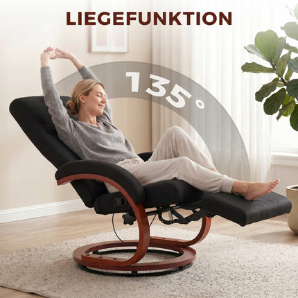 Liegesessel mit Fußstütze, 135° neigbar, 360° drehbar
