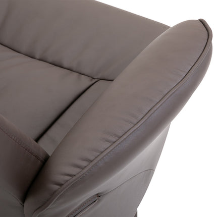 Sessel mit Hocker-Set, Kunstleder, Braun