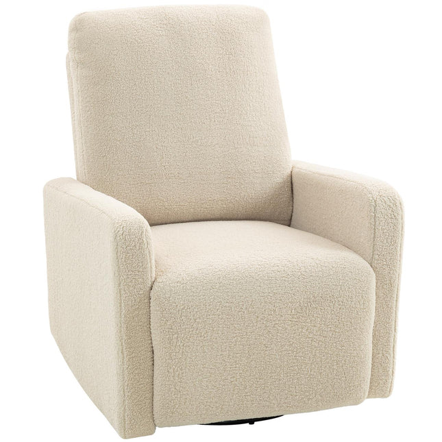 Liegesessel mit verstellbarer Rückenlehne, Fleecebezug, Beige