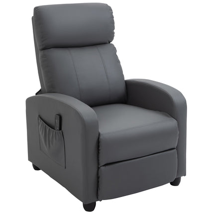 Recliner Chair with Massage, Adjustable Backrest, Grey