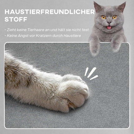 Sessel mit Massagefunktion, Heizung, USB-Anschluss, Grau Samt